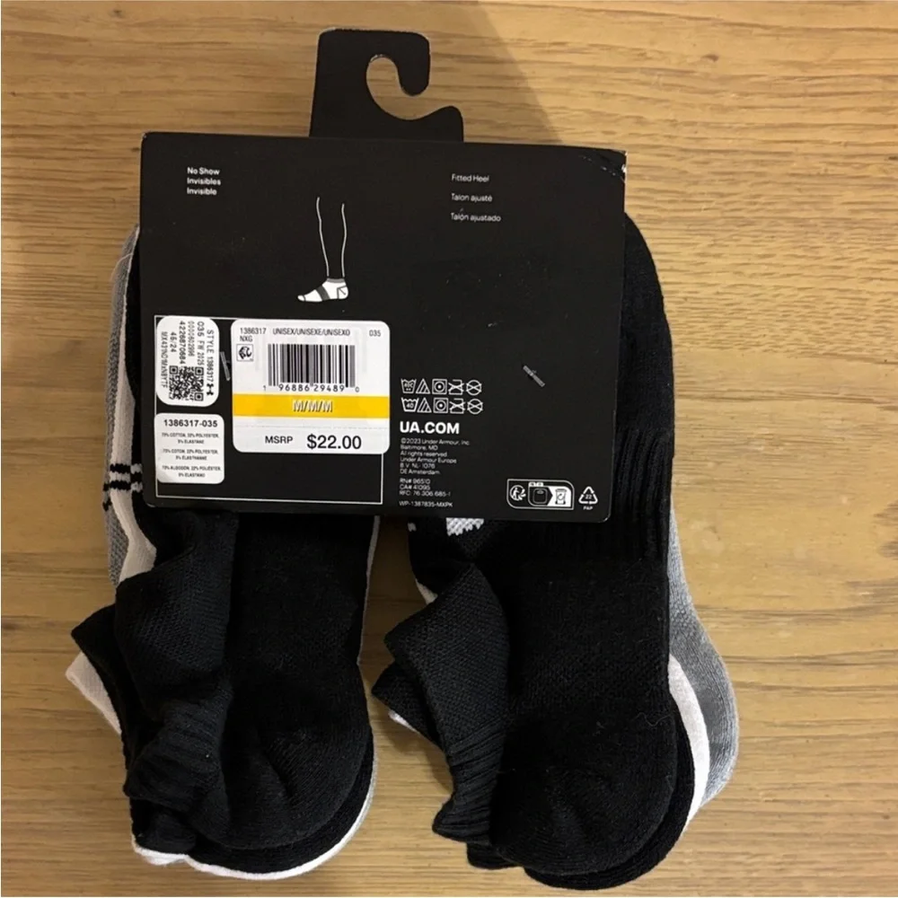 Under Armour Athletic Socks- 6 Pair - Picture 2 of 2
